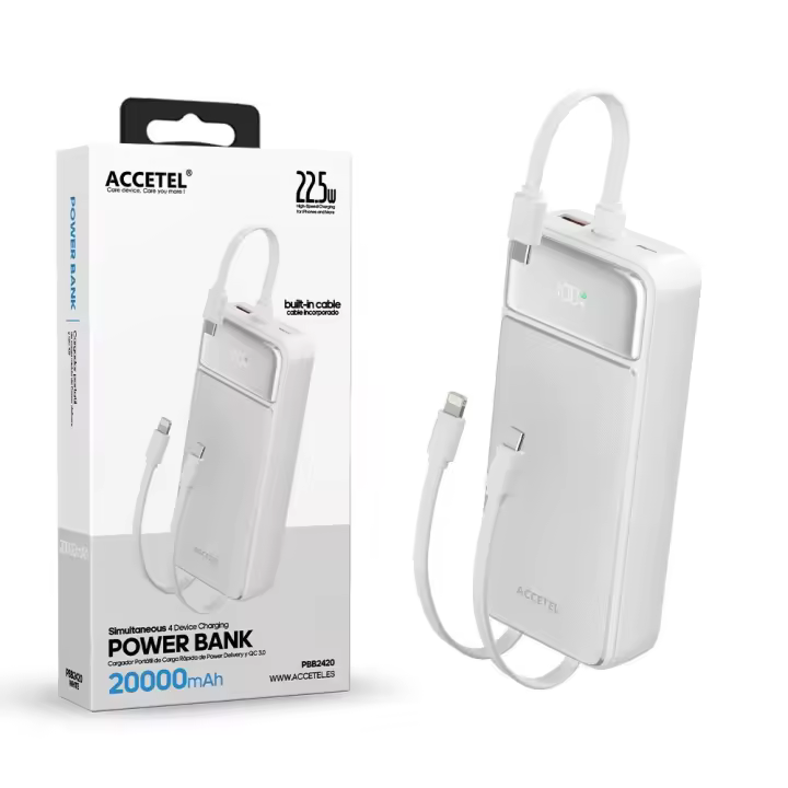 Batería externa de Carga Rápida 20000mAh 22.5W PD+QC3.0 - Blanco - 1