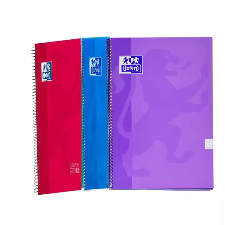 Cuadernos A4 Oxford (Folio) Cuadrícula 4x4, Tapa de Cartón , 80 Hojas, Pack 3 Libretas - 1