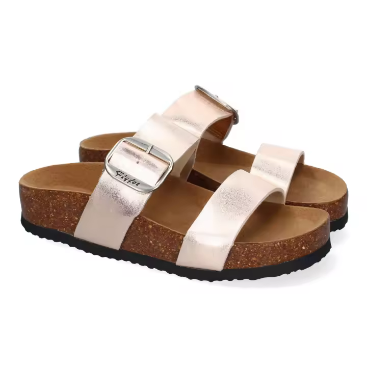 PuntoSalao Sandalias planas material bio comoda mujer color champan M-282 - 1