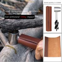 Manual Bushcraft para trabajos La Madera: Broca helicoidal multiusos con ESTUCHE DE Cuero, herramientas manuales de supervivencia, Llave Inglesa - details 2