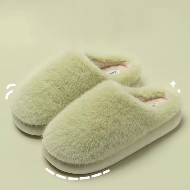 Pantuflas De Algodón Talla Grande Para Parejas Invierno Antideslizantes Con Suela Gruesa Y Cubierta De Dedos Cómodas Y Cálidas Para Hombres Y Mujeres Pantuflas De Interior Estilo Casual - 1