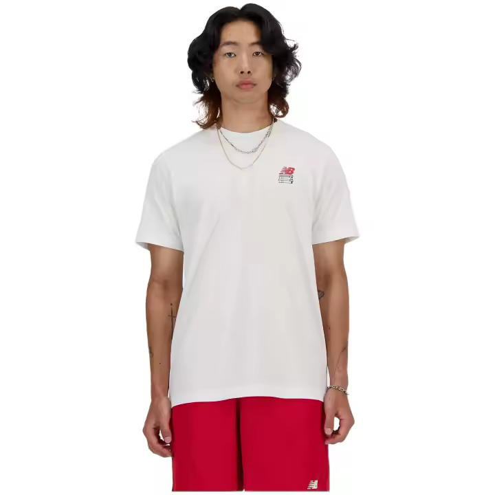 Camiseta de Manga Corta New Balance  para hombre en color blanco - 1