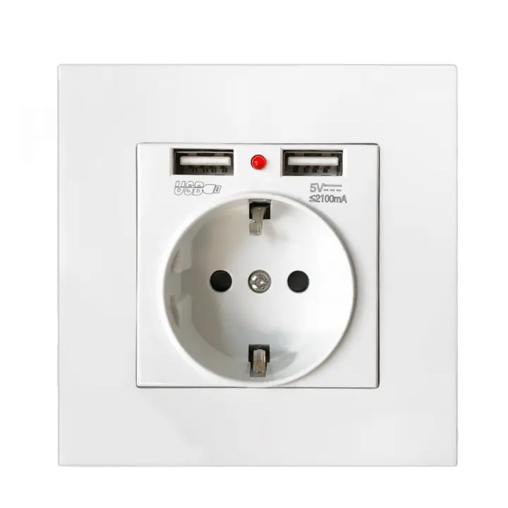Niucom Enchufe de pared con 2 USB 5V y 2.1A clavija para hogar con doble puerto USB para carga de móvil y otros dispositivos toma de corriente - 1