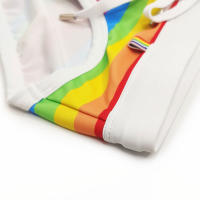 Bragas De Natación Para Hombre En Blanco Con Estampado De Bandas Sport Y Playa Moda Verano Material Poliéster Y Spandex - details 12