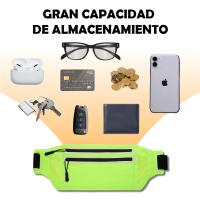 Bolsa Cintura Deportiva, Riñonera Ajustable con Cremallera, Hombre Mujer Mochila Cinturón Color Puro, Bolsa Riñonera Deporte Elástico Running Belt, Soporte para Teléfono 24*13cm - details 3