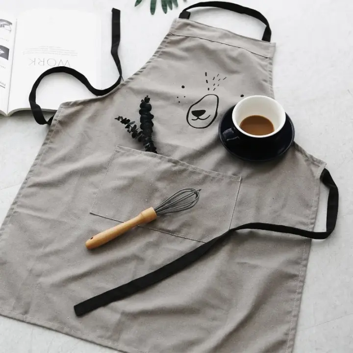 Delantal De Oso Cartoon Para Niños Y Adultos Mujer Delantal De Cocina Para BBQ Pintura Clase De Interés Del Hogar Herramientas De Limpieza Material De Algodón Sin Mangas Estilo Infantil - 1