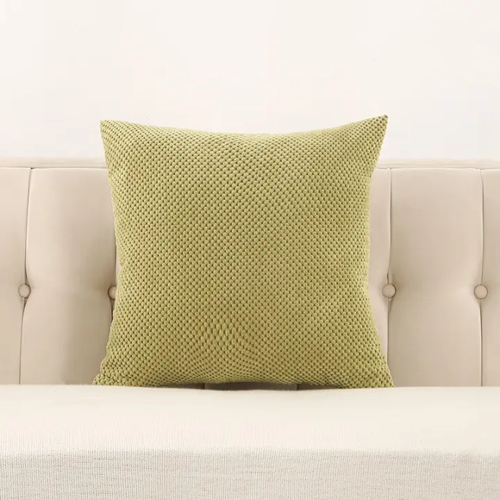 Juego de 2 Fundas suaves granuladas para Cojines Protectores, decoración sólida cuadrada, Almohada de Lanzamiento Poliéster - 1