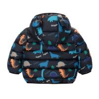 Chaqueta De Poliéster Para Niños Con Capucha Y Cierre De Cremallera Outerwear Ligera Para Otoño Con Estampado De Dinosaurio Cartoon - details 2