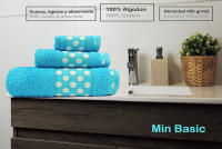 Netdam Juego de Toallas de Baño de Lujo 100% Algodón Colores Variados - Set de Ropa de Baño 3 Piezas- Fabricado en Portugal - details 1
