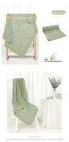 Mantas de Algodón tejadas para Bebe, cochecito para recién nasido, envoltura para envolver, Fashion a Cuadros sólidos, ropa de Cama para Niño y Niña, colcha calada de - details 14