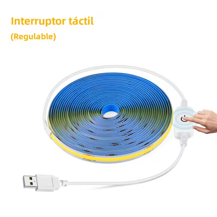 Tira De LED COB Super Brillante USB DC 5V 320leds/m Con Sensor Táctil De Escaneo Manual Y Botón Pulsador 1m 2m 3m 4m 5m - 1