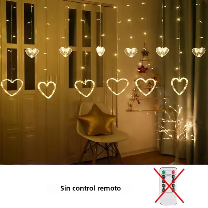 Luz De Enredadera LED En Forma De Corazón Para Decoración De Navidad Fiesta De San Valentín Boda Año Nuevo En Casa - 1