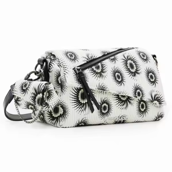DESIGUAL - Bolso de Mujer de Mano Pequeño Merxilini Phuket Mini Negro Blanco - 1
