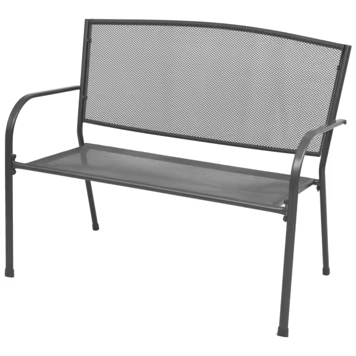 vidaXL Banco de jardín de acero y malla gris antracita 108 cm - 1