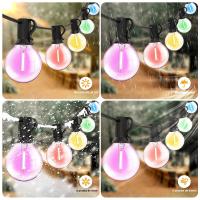 Cadena De Luces RGB 50FT Impermeable G40 Para Jardín Decoración De Navidad Colores Conectables Luz Colgante Para Exterior - details 1