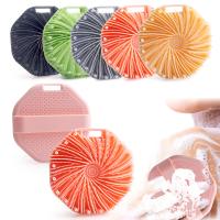 Cepillo De Baño De Silicona Mano Limpieza Exfoliante Poligonal Suave Masajeador Corporal Herramienta De Limpieza Para El Hogar - details 7