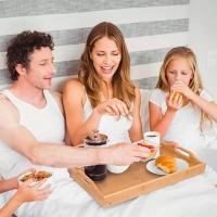 Bandeja de bambú con Patas Plegables | Ideal para la Cama y el sofá | Asas incorporadas | Bandeja con Bordes para Evitar derrames | Fabricada con bambú orgánico | Fácil de Limpiar | Marca RevolutionLine - details 0