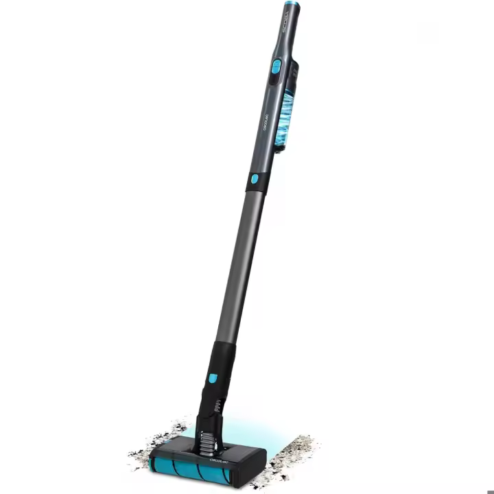 Aspirador escoba sin cable Cecotec Scoba 2100 Twice, Sin bolsa, Diseño ultraligero, Motor Digital Brushless 210 W, 20 kPa, Autonomía 45m, Cabezal omnidireccional con doble cepillo, movimientos laterales y circulares, limpieza ágil y cómoda - 1
