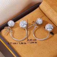 Pendientes De Estilo Bohemio Para Mujer Con Doble Bola Y Circonita Cubica Joyería De Fiestas Regalo Para Damas - details 6