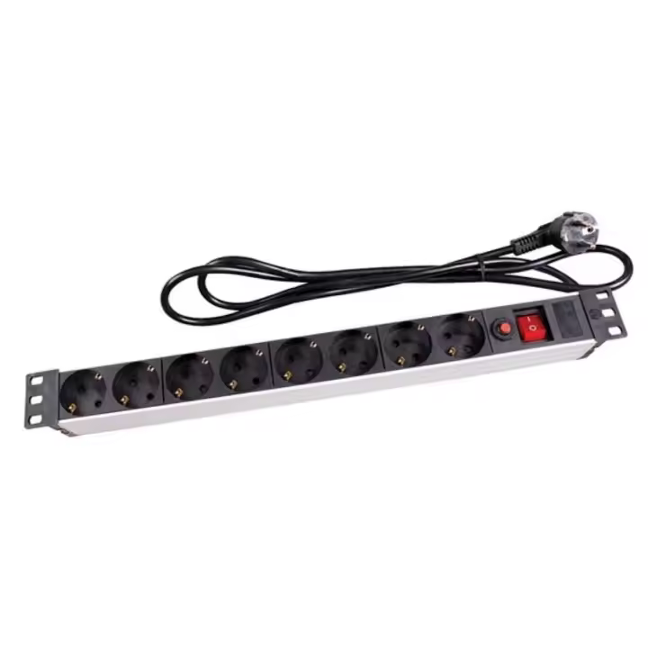 BASE MULTIPLE 8 TOMAS PARA RACK Y CON PROTECCION - 1