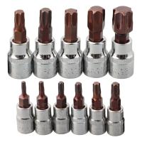 Juego De 11 Piezas De Juego De Herramientas Torx Y Destornilladores Con Adaptador De Destornillador 3/8+1/4 Pulgadas T10/T15/T20/T25/T27/T30/T40/T45/T50/T55/T60 - details 0
