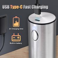 Molinillo de Pimienta eléctrico de 95ML, Juego de 2 with Luz LED Blanca, molinillo de especias recargable de Cerámica de Maple inoxidable - details 3