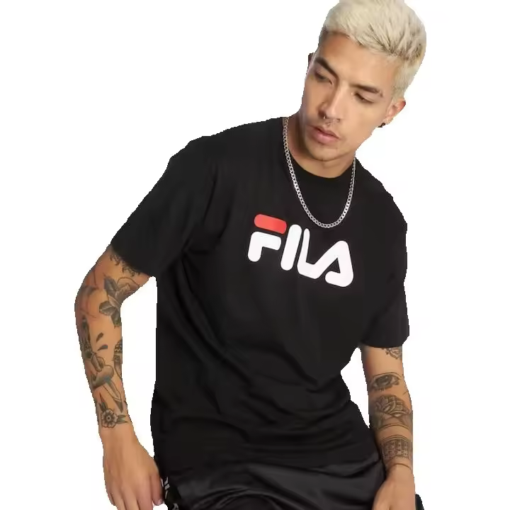 Fila Classic Pure, Camiseta para Hombre, Negro y Azul Marino - 1