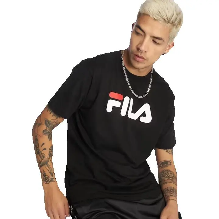 Fila Classic Pure, Camiseta para Hombre, Negro y Azul Marino - 1