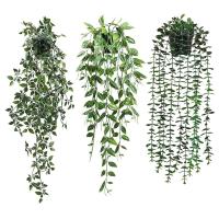 Plantas Artificiales Colgantes Con Maceta Vinateras Para Decoración Interior Y Exterior De Hogar Vines Postizos Para Exposición - details 0
