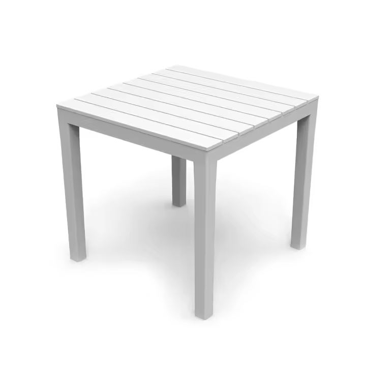 MESA CUADRADA DE JARDIN COLOR: BLANCO 78x78x72cm MODELO: BALI IPAE PROGARDEN - 1