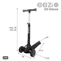 Patinete 3 ruedas negro c/luces y manillar plegable EEZI - details 7