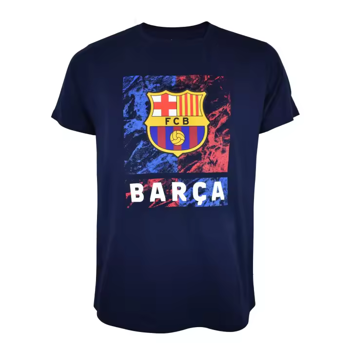 FC Barcelona Camiseta BARÇA Marble Navy de algodón - Licencia Oficial - Talla Adulto - 1