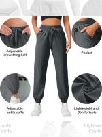 Pantalones De Running Y Fitness Para Mujeres Con Bolsillos Laterales Pantalones Deportivos Casuales De Yoga Atado a La Rodilla - details 3