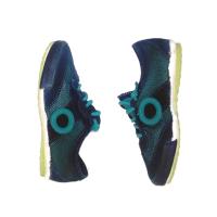 ARO_ ZAPATILLAS JOANETA NET EN PIEL SERRAJE AZUL Y VERDE LAGOON, CON VELCRO Y CORDONES ELASTICOS - details 2