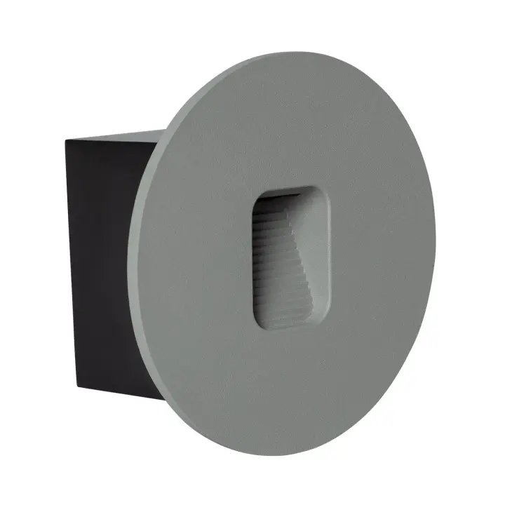 Ledkia Baliza Exterior LED 2W Empotrable Pared Circular Gris Grasset 4000K Blanco Neutro - 1