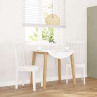 vidaXL Sillas de comedor con cojines 2uds madera maciza caucho en color Blanco y marrón/Natural y crema/Blanco y más | cómodas modernas ergonómicas para comedor cocina salón hogar - details 2