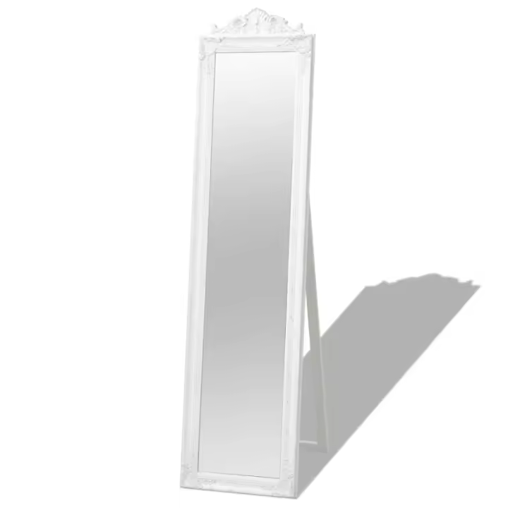 Espejo de pie estilo barroco blanco 160x40 cm - 1