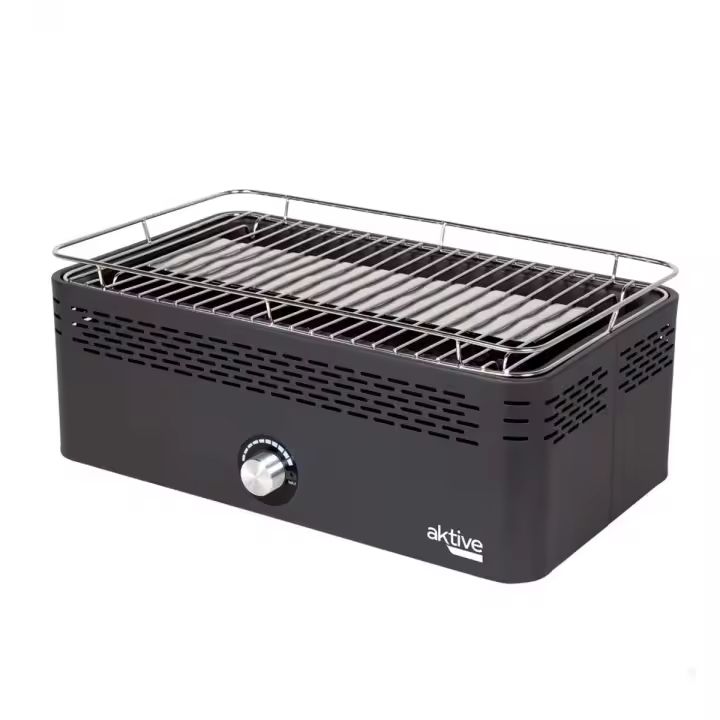 Barbacoa portátil sin humos Aktive Barbecue forma rectangular negro - 1