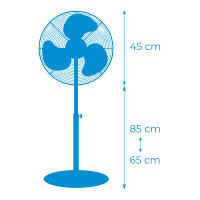 EDM VENTILADOR DE PIE BASE CIRCULAR, BLANCO, POTENCIA 45 W, ASPAS Ø 40 cm, ALTURA REGULABLE 110-130 cm - details 1