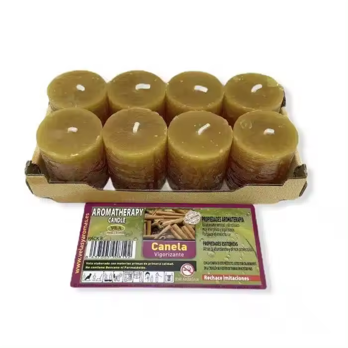 Vadeincienso - Pack de 2 lotes de 8  Velas variadas, romero, lavanda, sándalo, canela , palo santo ruda . - 1