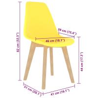 vidaXL Sillas de comedor 6 unidades plástico amarillo - details 6