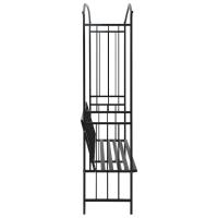 vidaXL Arco de jardín con banco hierro negro 128x50x207 cm - details 2