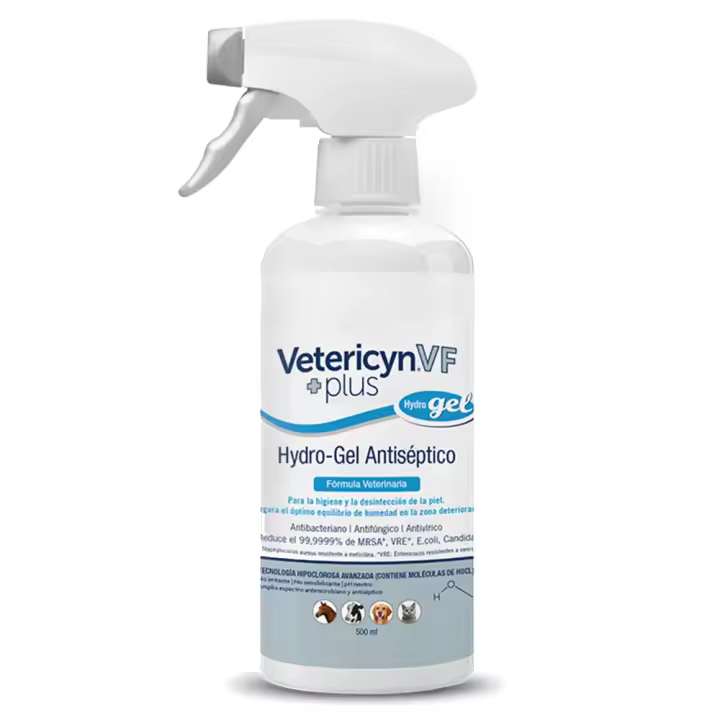 Vetericyn VF plus hidrogel 500 ml Solución antiséptica para limpiar y tratar heridas, quemaduras e infecciones en animales de todas las especies Urano - 1