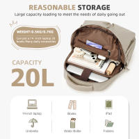 Mochila Grande Capacidad Impermeable Nylon Mochila Casual Versátil Para Mujer Bolsa De Hombro Con Múltiples Bolsillos Y Sistema De Espalda Fisiológico - details 1