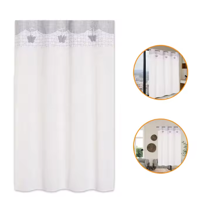 Cortina - 140x240 - 1p, Mariposa De Cuadros Grises, Adecuada Para Ventanas De Cocina, Comedores, Marcos De Puertas, 1 Pieza 2025 Nuevo Caliente - 1