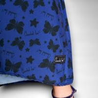 Vestido Night Anabel Lee - Lencero Fluido con Mariposas y Glitter Plateado - details 7
