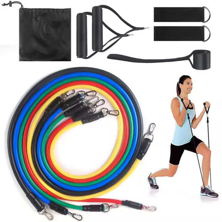 Banda De Resistencia De Fitness Multifuncional Set De 11 Piezas Cuerda De Elasticidad Para Entrenamiento De Fuerza Cinco Colores - 1
