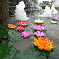 Ornamento De Loto Artificial Para Acuario Y Jardín Plantas Flotantes De Loto Coloridas 10/18cm Decoración De Paisaje Acuático - details 9