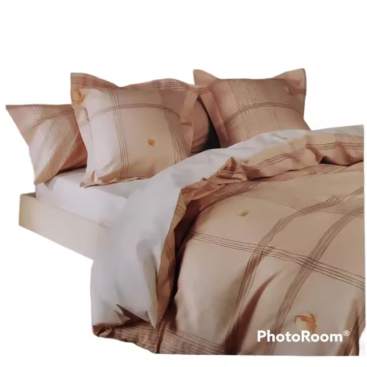Futonia Funda Nórdica Carlo Donnini 100% Algodón Cama 135 Beige y Blanco - 1