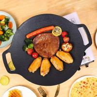 Sartén De Frying No Stick Para Asar Y Freír Con Manoleta Redonda Para Camping Y BBQ Accesorio De Cocina Ecológico De Aluminio - details 2